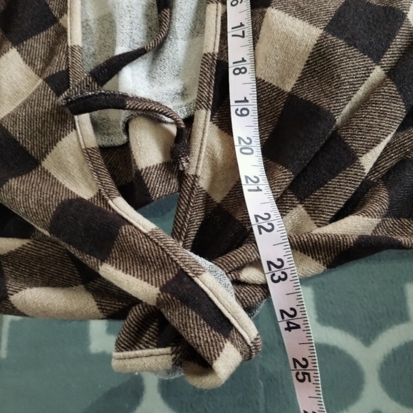 Plaid Brown Buffalo Check Open Tie  Top /cardigan - Picture 8 of 8